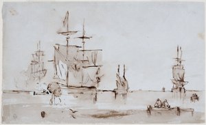 Estudio composicional para un paisaje marino de John Wilson Carmichael
